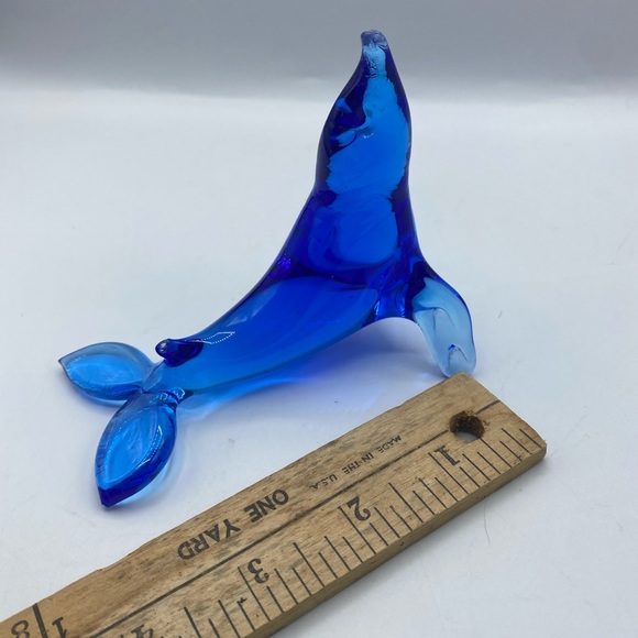 COPY - Vintage Glass seal sealion dolphin figurine in cobalt blue - Picture 4 of 5
